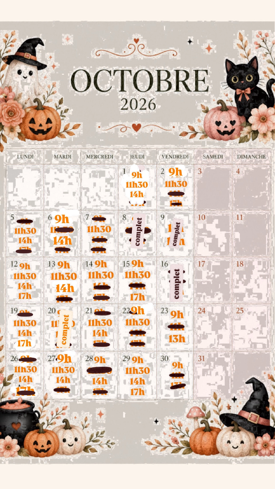 Planning disponibilités April Nail's - Prothésiste ongulaire Auxonne