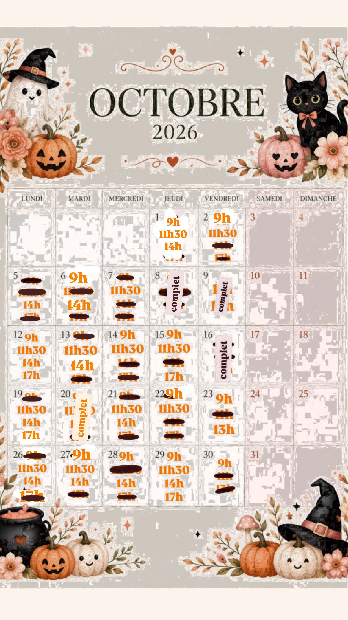 Planning disponibilités April Nail's - Prothésiste ongulaire Auxonne
