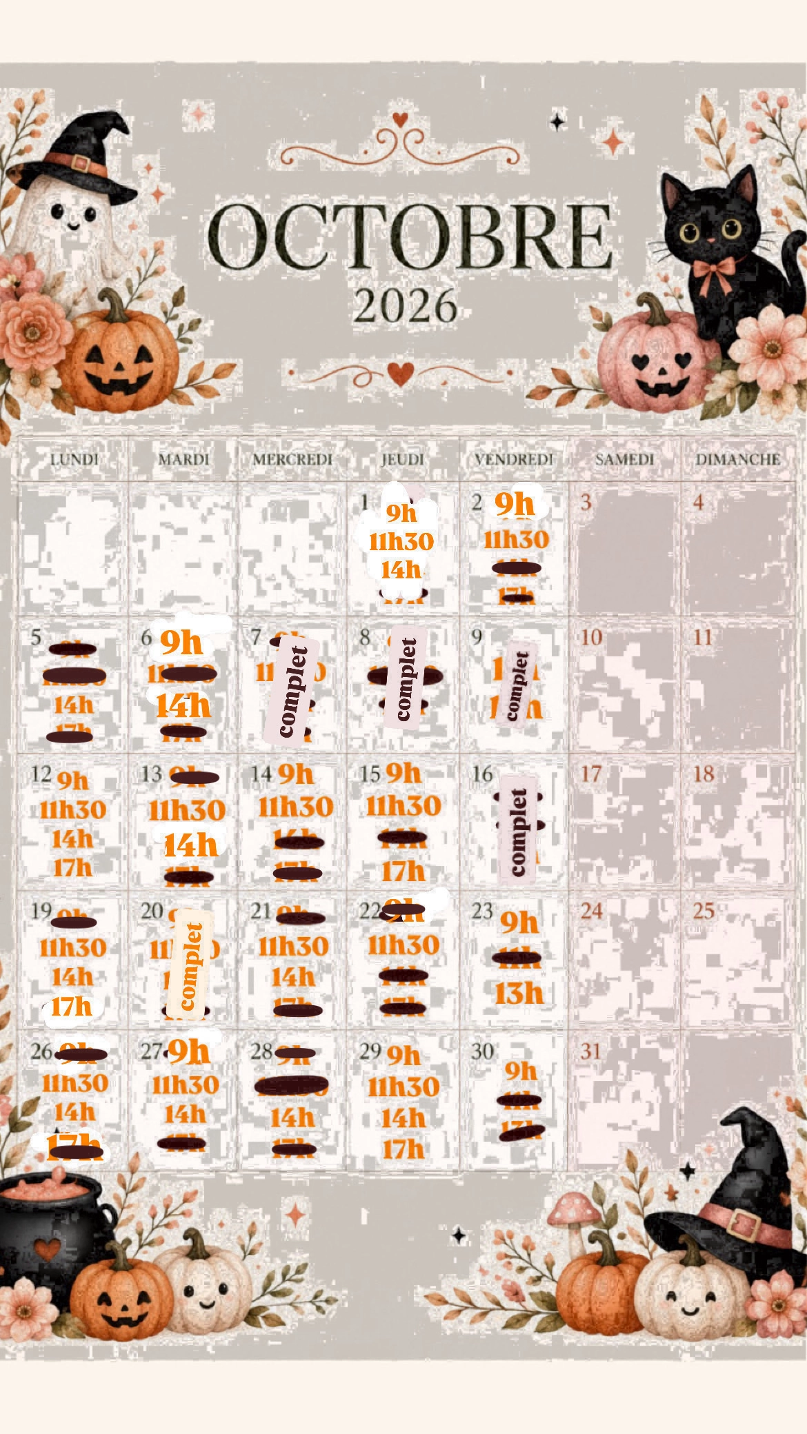 Planning disponibilités April Nail's - Prothésiste ongulaire Auxonne