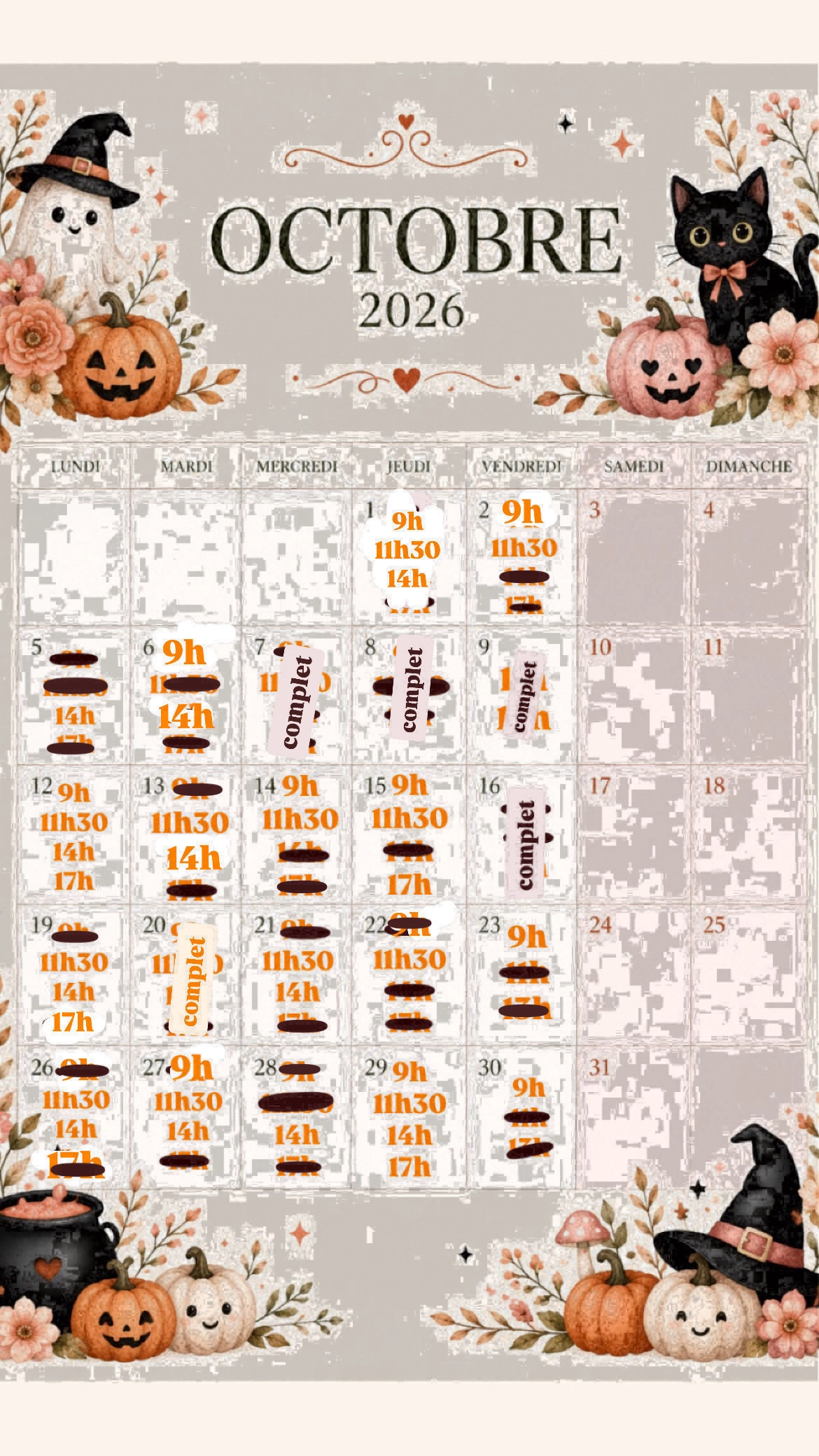 Planning disponibilités April Nail's - Prothésiste ongulaire Auxonne