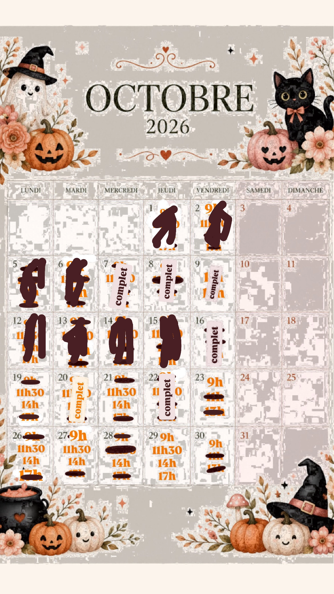 Planning disponibilités April Nail's - Prothésiste ongulaire Auxonne