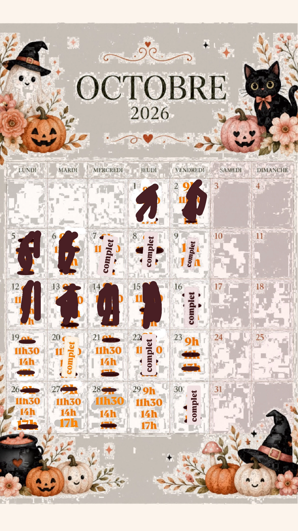 Planning disponibilités April Nail's - Prothésiste ongulaire Auxonne
